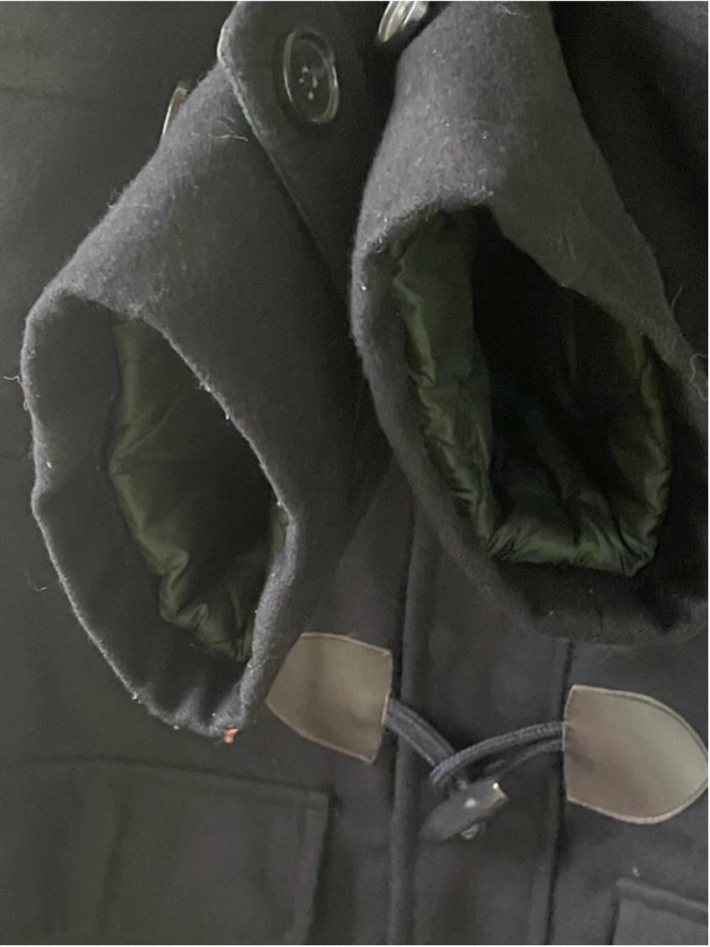 Tommy Hilfiger Men’s Wool Toggle Duffle Coat with Hood Navy Blue L - Picture 11 of 13
